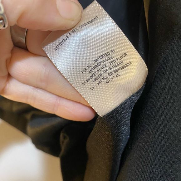 Anthropologie Elevenses Cardigan Open Solid Black Cropped Long Slve Sz 6, MP $74 - Picture 4 of 8